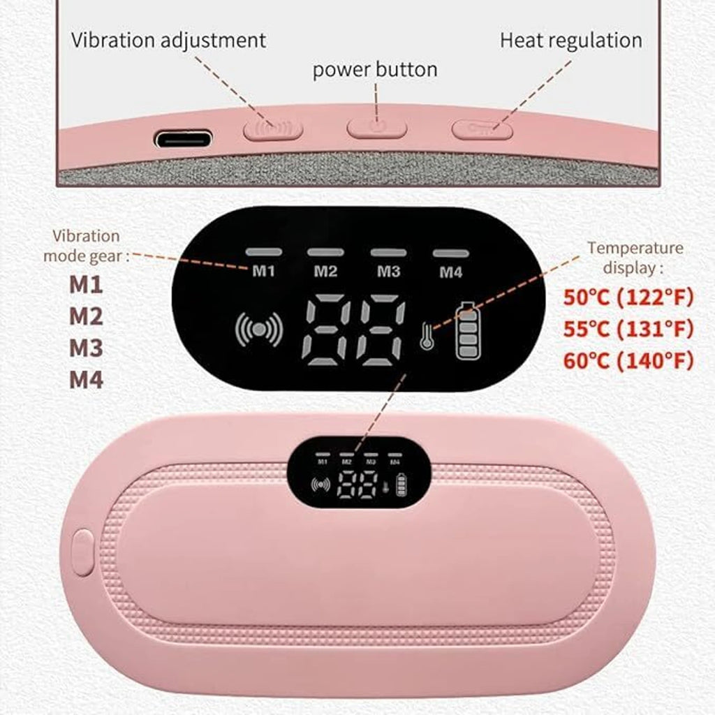 Portable Period Cramp Relief Massager & Heating Pad for Women