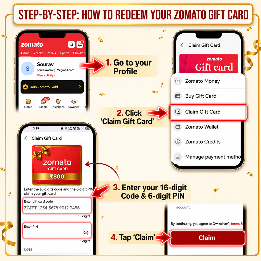 Zomato Gift Card – ₹800 Value