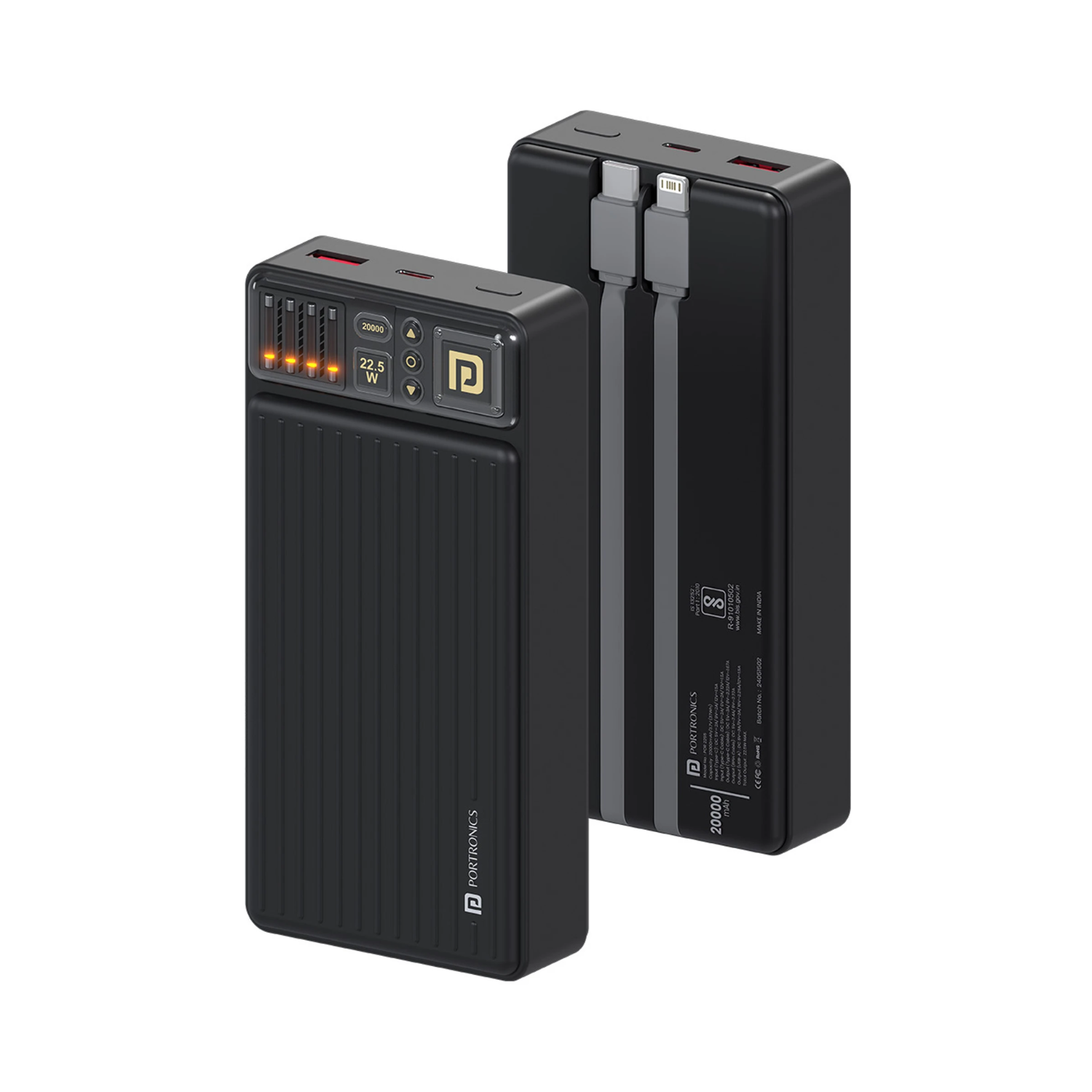 Portronics Luxell Bind 20K Power Bank (Black)