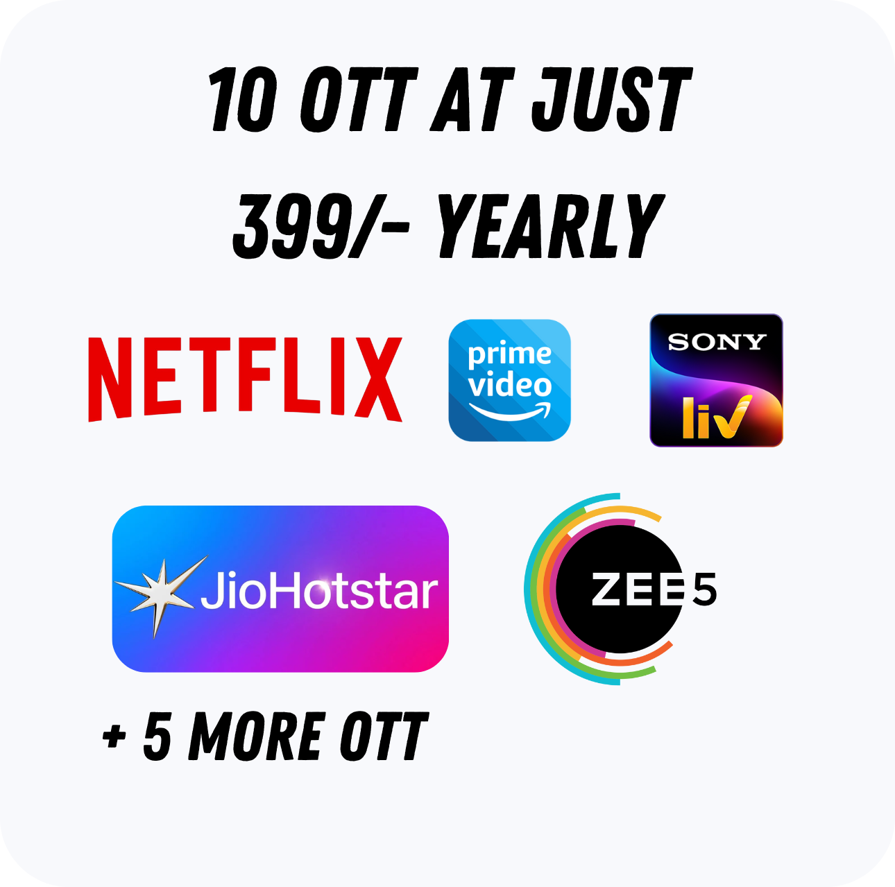 10 Premium OTT Platforms Combo Pack (1 Year Access)