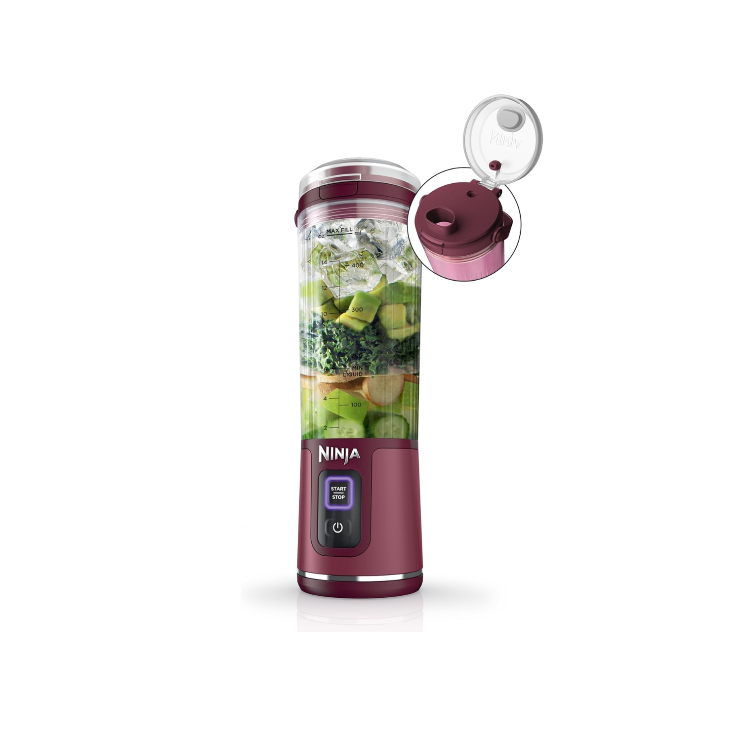Ninja Blast Portable Cordless Blender 530ml (Cranberry Red)