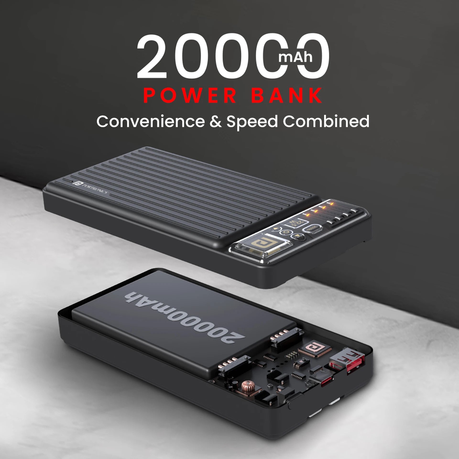 Portronics Luxell Bind 20K Power Bank (Black)