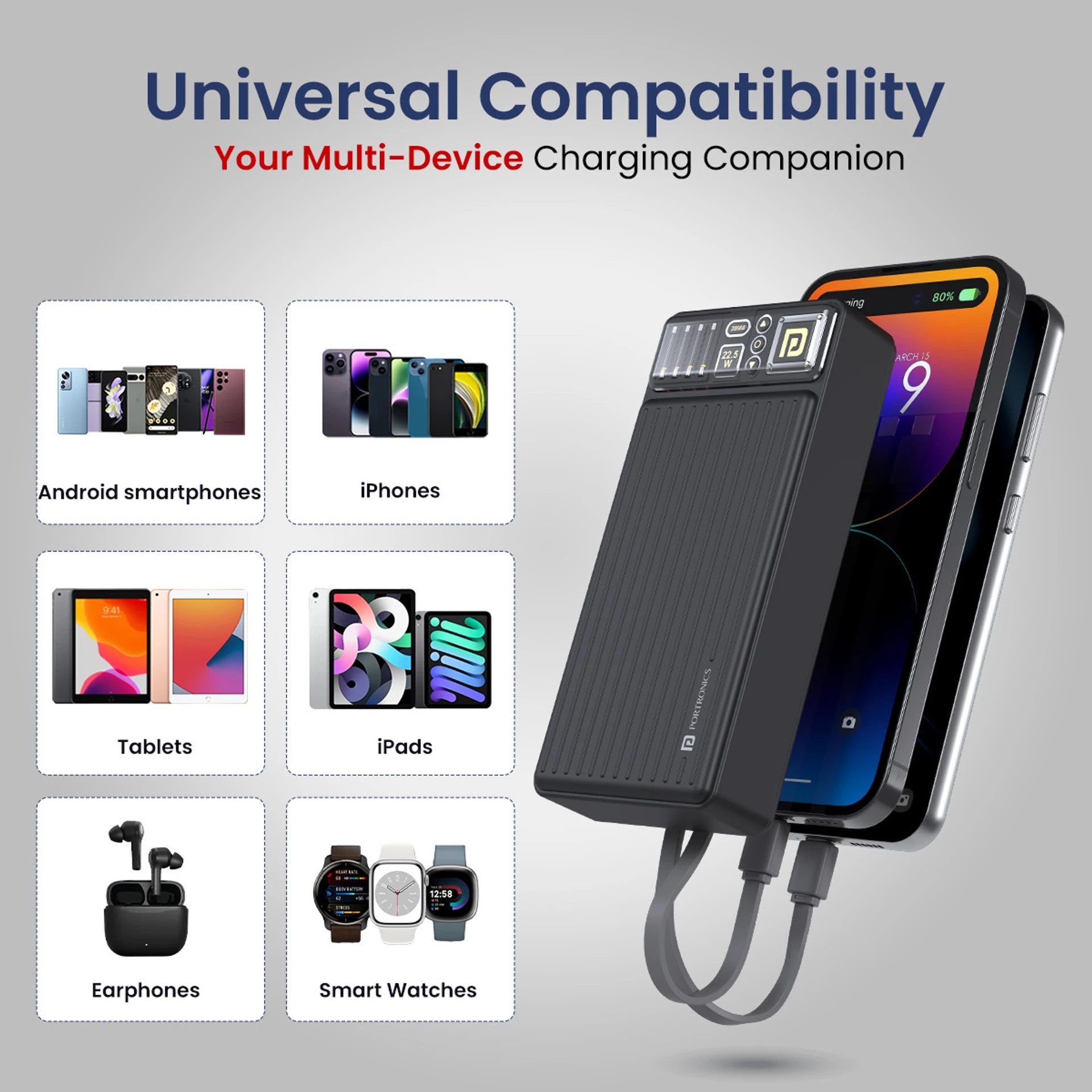 Portronics Luxell Bind 20K Power Bank (Black)